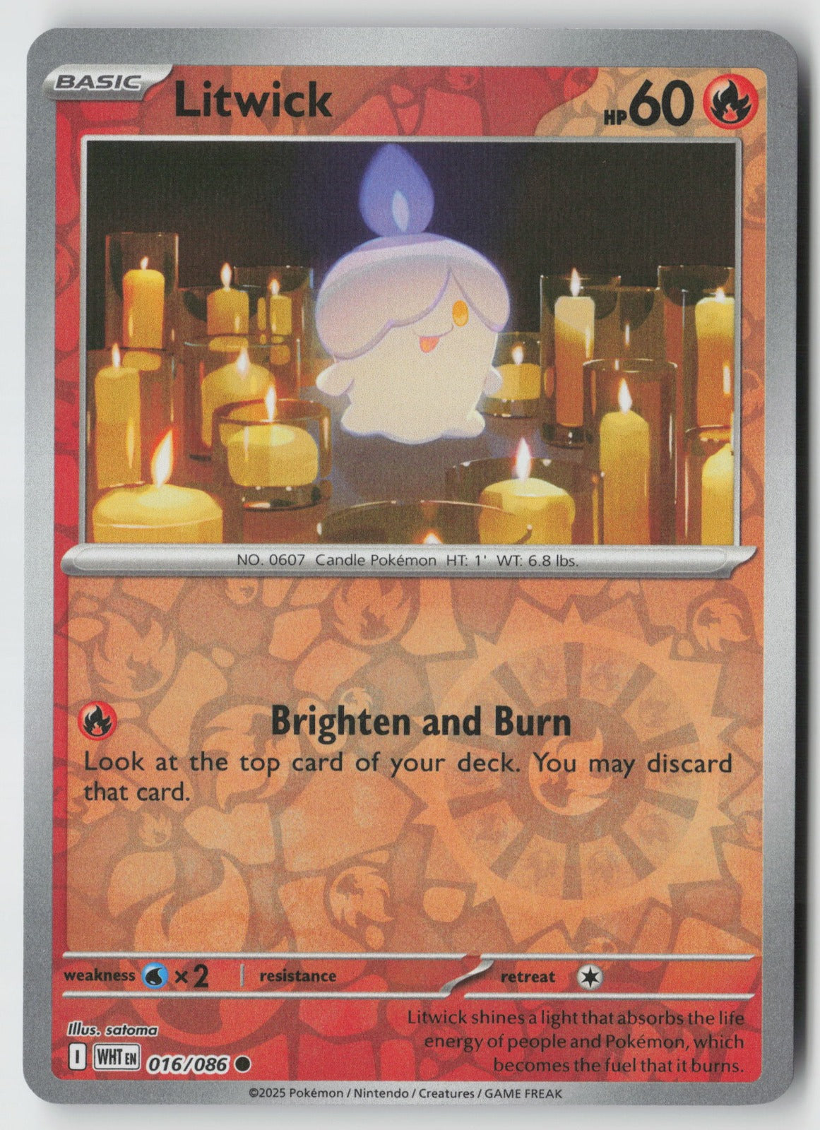 Litwick 016/086 SV: White Flare Common Reverse Holo NM satoma