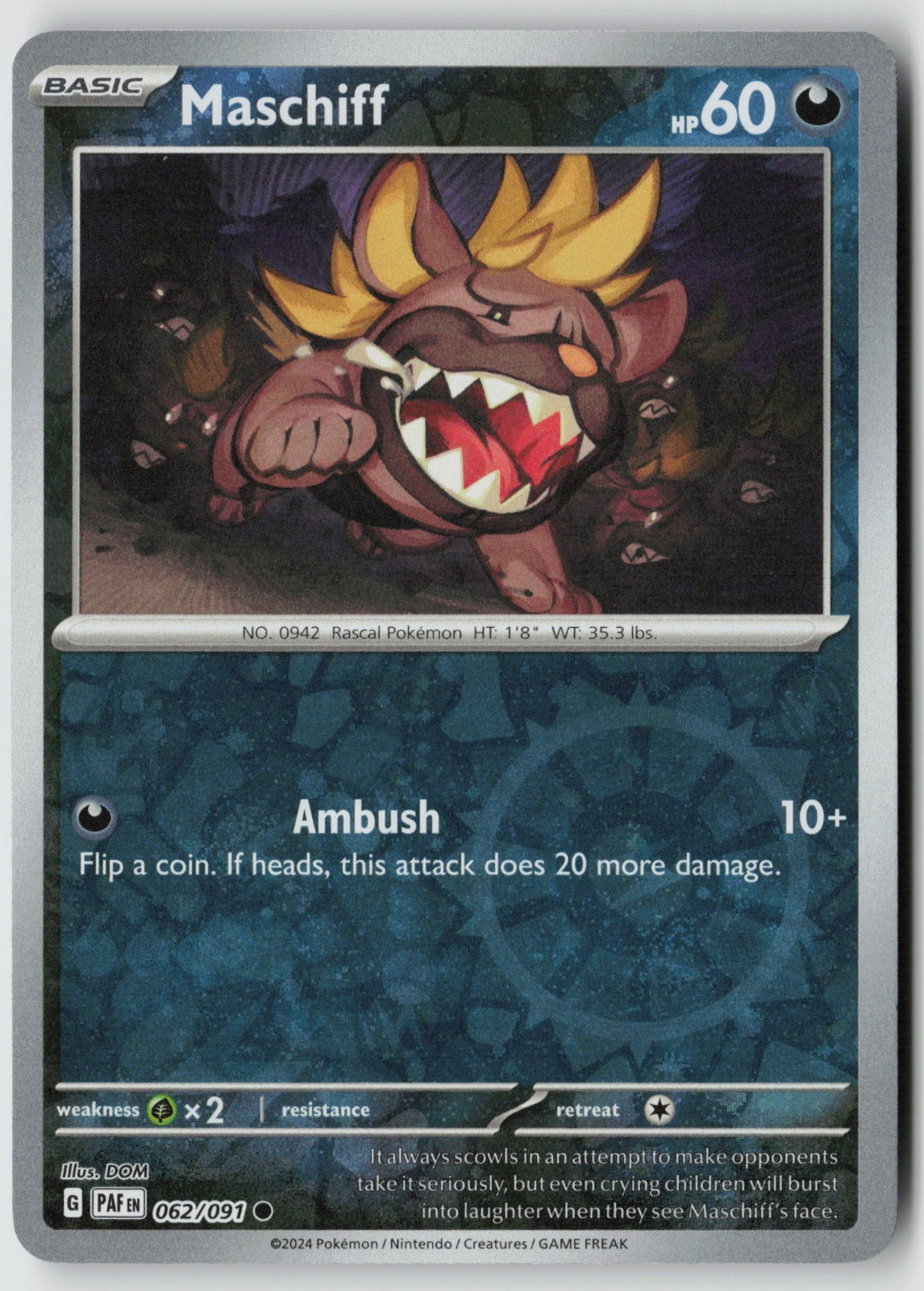Maschiff 062/091 (cosmo holo) Promo Reverse Holo NM Shibuzoh