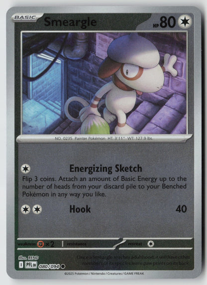 Smeargle 080/094 ME02: Phantasmal Flames Common Reverse Holo NM REND