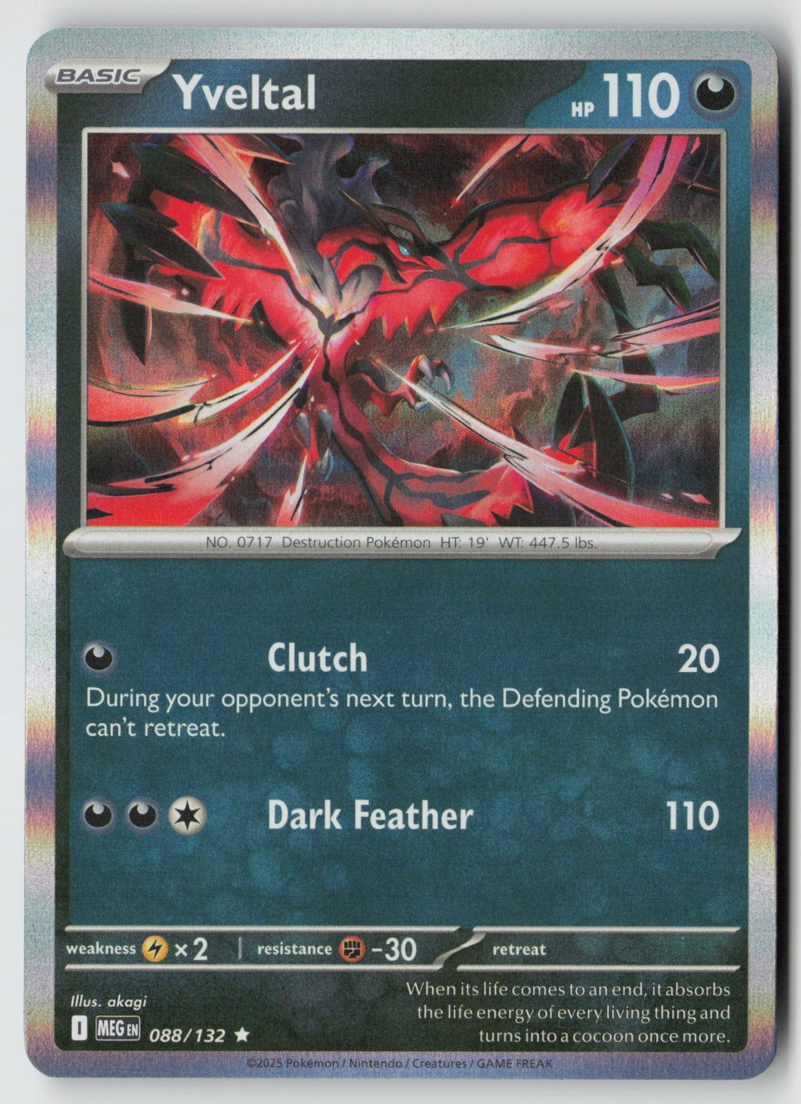 Yveltal 088/132 ME01: Mega Evolution Rare Holo NM akagi