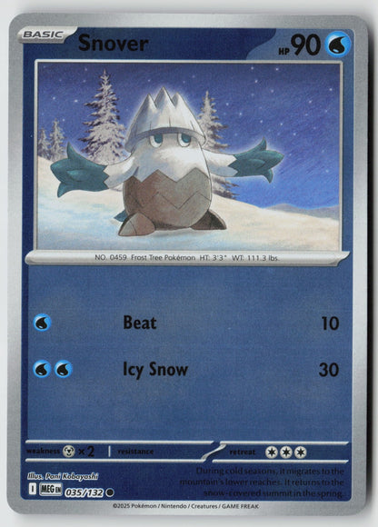 Snover 035/132 ME01: Mega Evolution Common Reverse Holo NM Pani Kobayashi