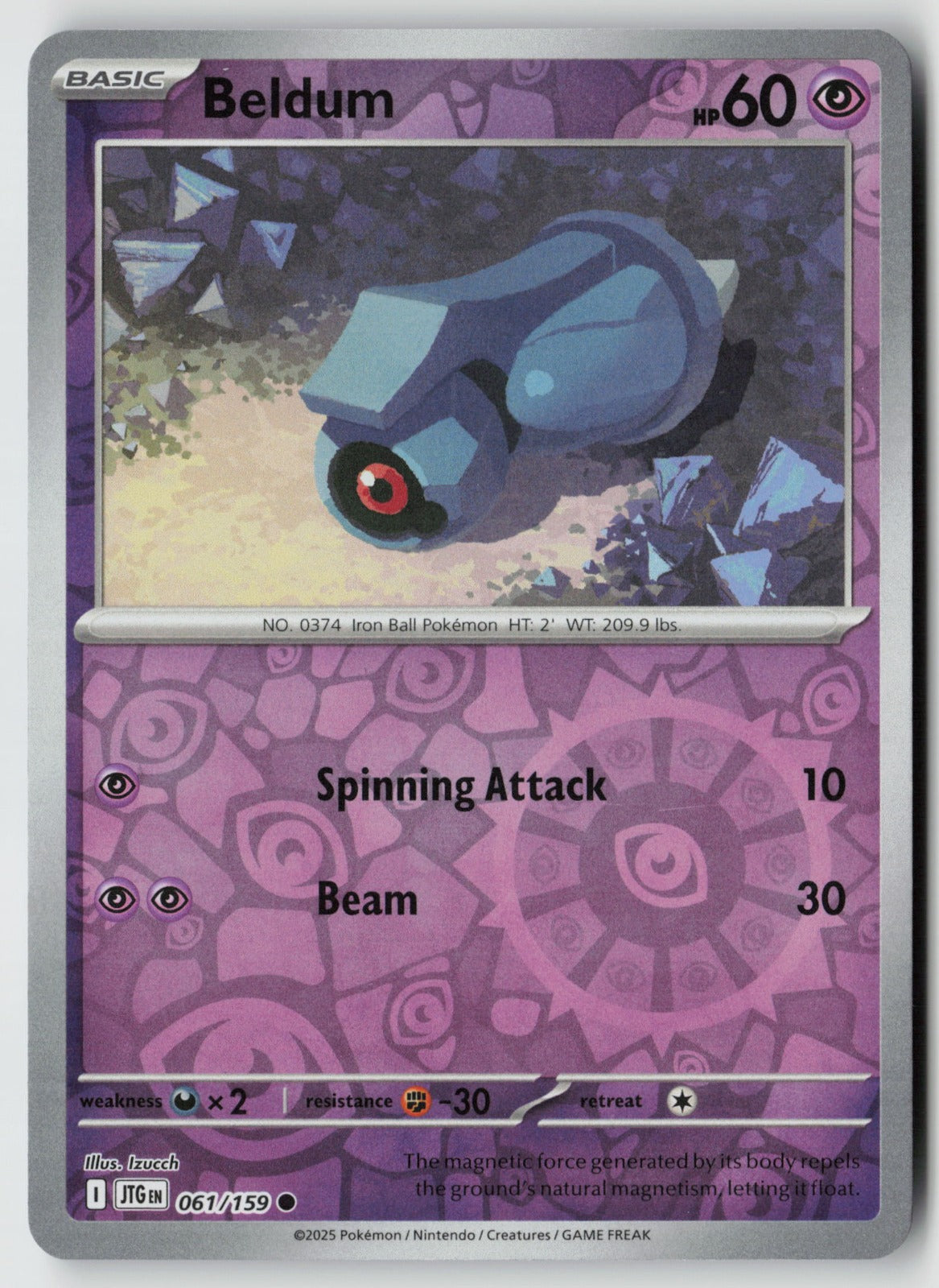 Beldum 061/159 SV09: Journey Together Common Reverse Holo NM Izucch