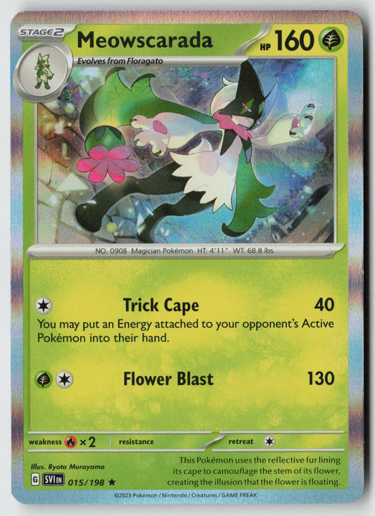 Meowscarada 015/198 SV01: Scarlet & Violet Base Set Rare Holo NM kodama