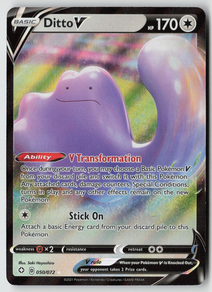 Ditto V 050/072 Shining Fates Ultra Rare Holo NM Saki Hayashiro