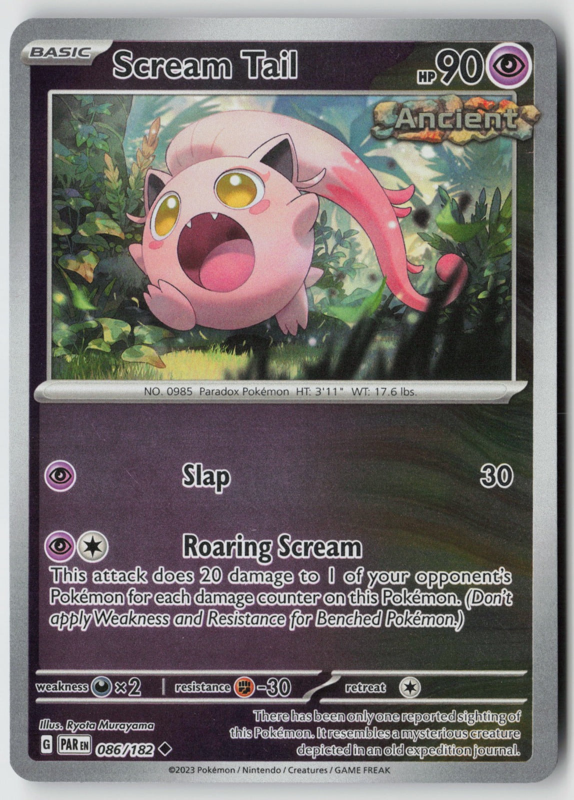 Scream Tail 086/182 SV04: Paradox Rift Uncommon Reverse Holo NM Ryota Murayama