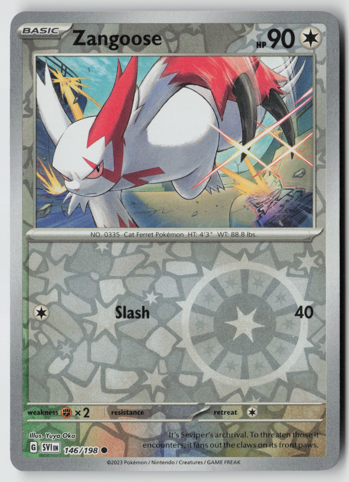 Zangoose 146/198 SV01: Scarlet & Violet Base Set Common Reverse Holo NM