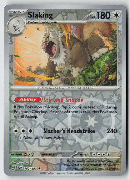 Slaking 162/193 SV02: Paldea Evolved Rare Reverse Holo NM Yuya Oka