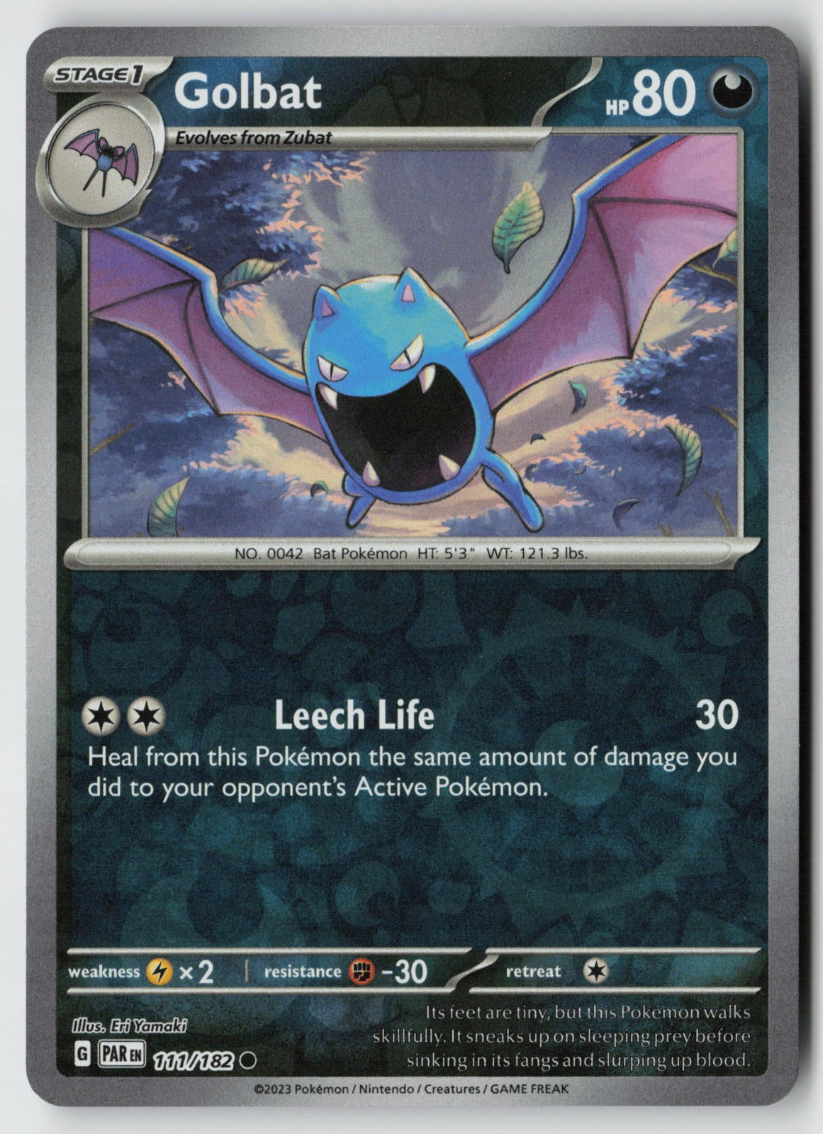 Golbat 111/182 SV04: Paradox Rift Common Reverse Holo NM Eri Yamaki