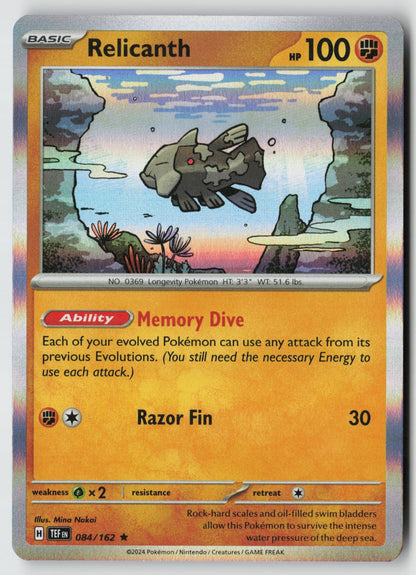 Relicanth 084/162 SV05: Temporal Forces Rare Holo NM Mina Nakai