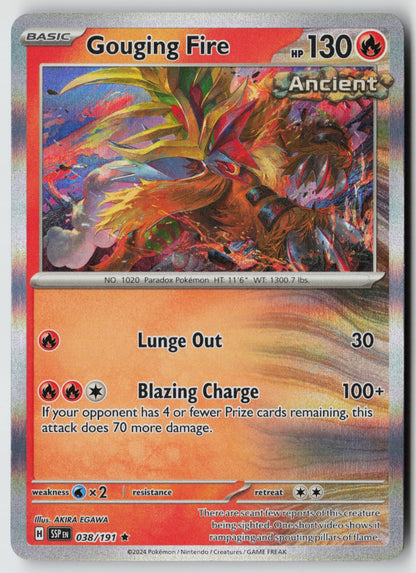 Gouging Fire 038/191 SV08: Surging Sparks Rare Holo NM AKIRA EGAWA