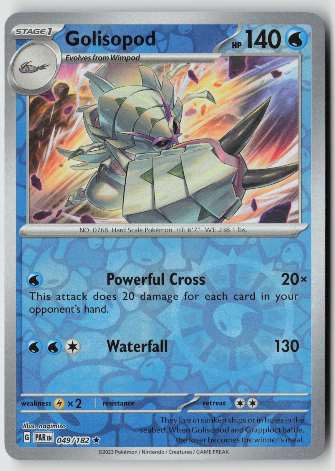 Golisopod 049/182 SV04: Paradox Rift Rare Reverse Holo NM nagimiso