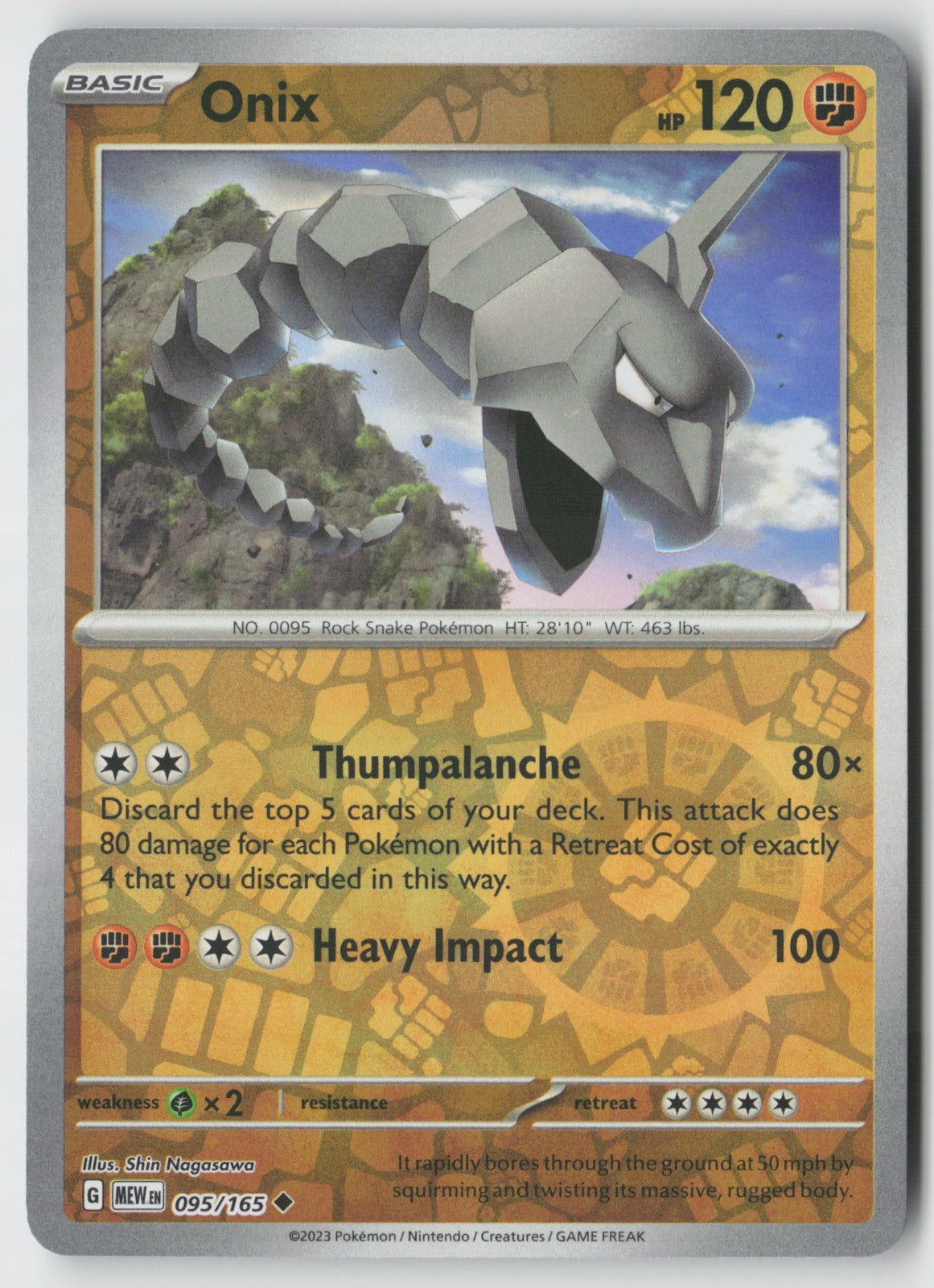 Onix 095/165 SV: Scarlet & Violet 151 Uncommon NM Shin Nagasawa
