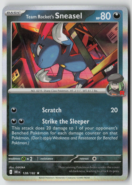 Team Rocket's Sneasel 128/182 SV10: Destined Rivals Rare Holo NM Teeziro