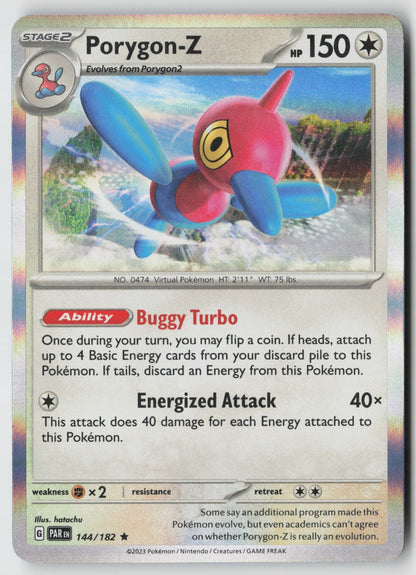 Porygon-Z 144/182 SV04: Paradox Rift Rare Holo NM hatachu