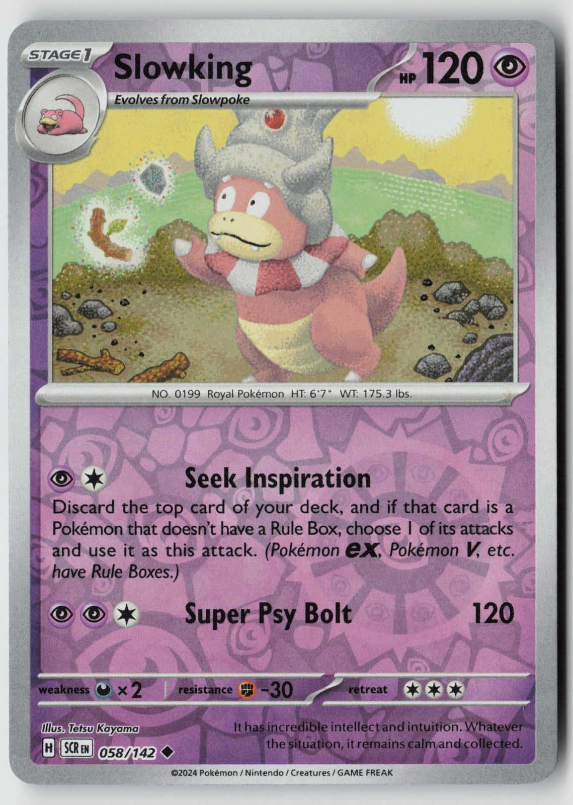 Slowking 058/142 SV07: Stellar Crown Uncommon Reverse Holo NM Tetsu Kayama