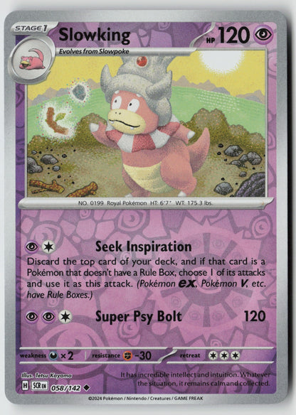 Slowking 058/142 SV07: Stellar Crown Uncommon Reverse Holo NM Tetsu Kayama