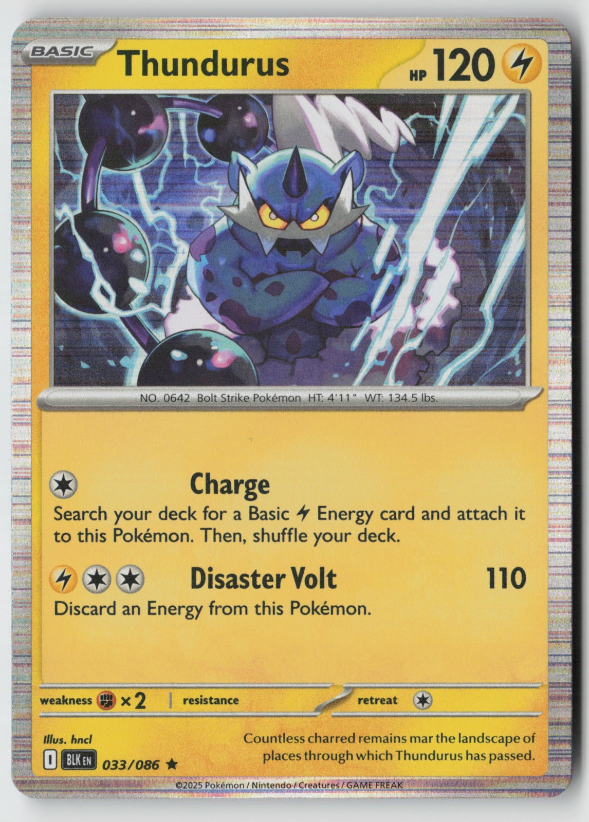 Thundurus (Poke Ball Pattern) 033/086 SV: Black Bolt Rare Holo NM hncl