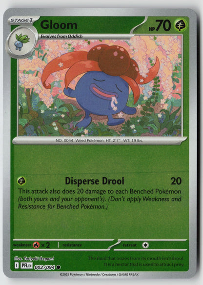 Gloom 002/094 ME02: Phantasmal Flames Common Reverse Holo NM Yoriyuki Ikegami