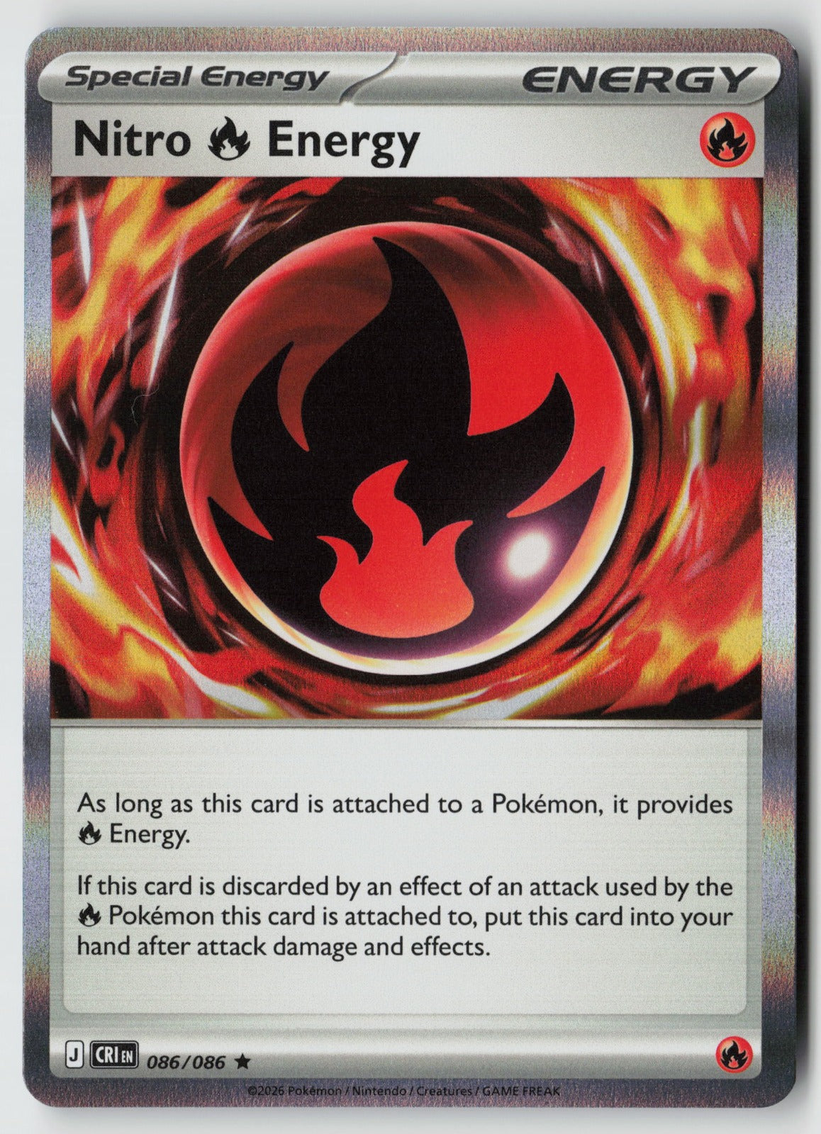 Nitro R Energy 086/086 ME04: Chaos Rising Rare Holo NM