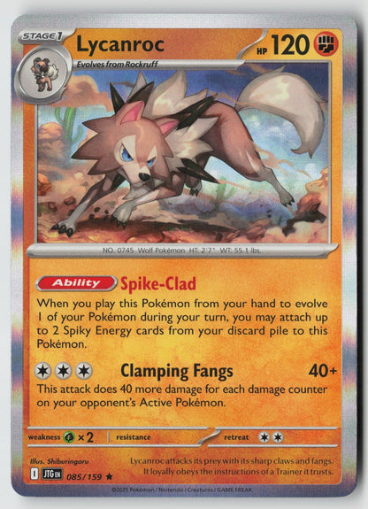 Lycanroc 085/159 SV09: Journey Together Rare Holo NM Shiburingaru