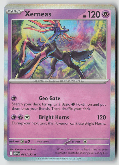 Xerneas 064/132 ME01: Mega Evolution Rare Holo NM Kazumasa Yasukuni