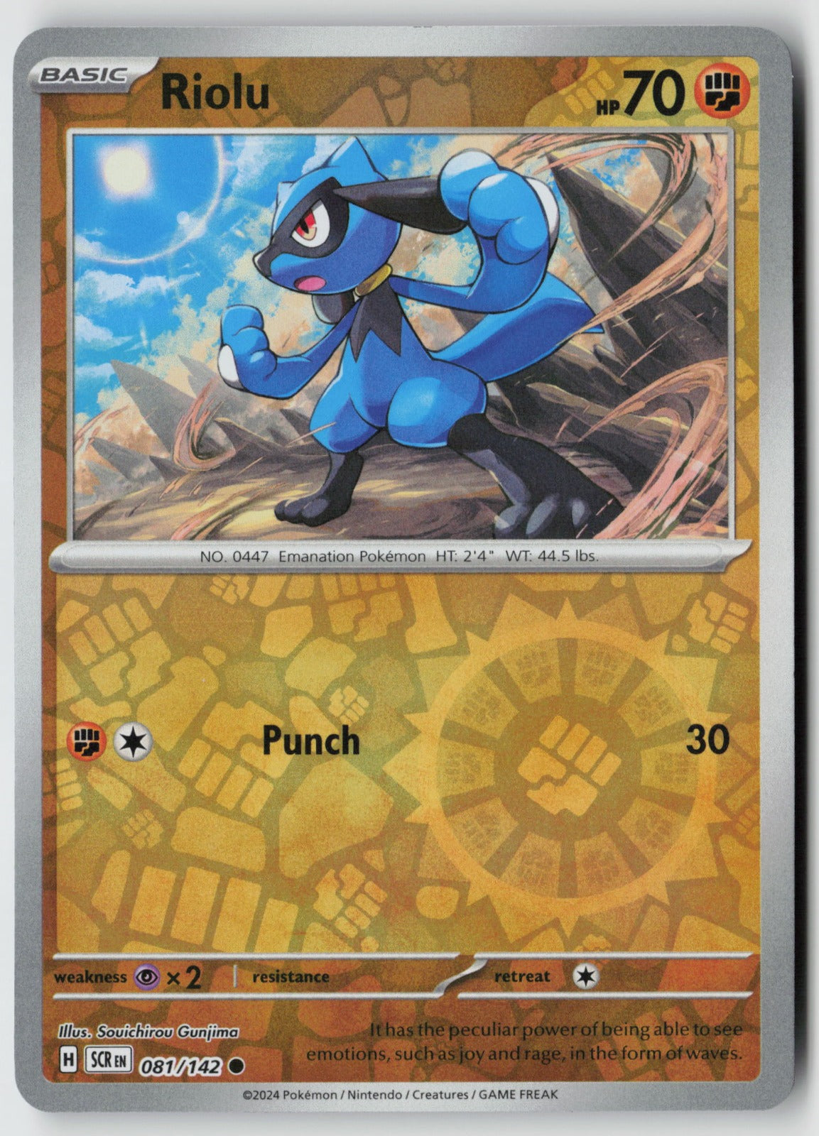 Riolu 081/142 SV07: Stellar Crown Common Reverse Holo NM Souichirou Gunjima