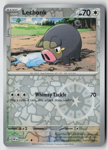 Lechonk 071/091 SV: Paldean Fates Common Reverse Holo NM Mina Nakai