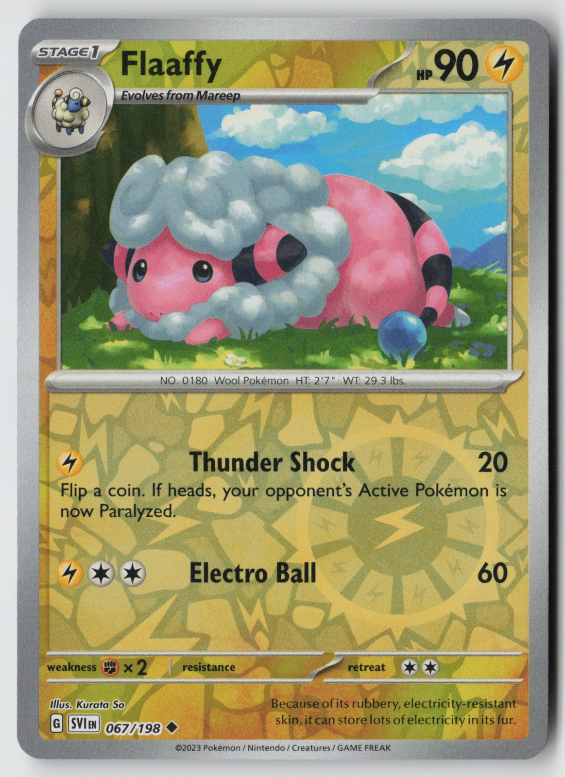 Flaaffy 067/198 SV01: Scarlet & Violet Base Set Uncommon Reverse Holo NM