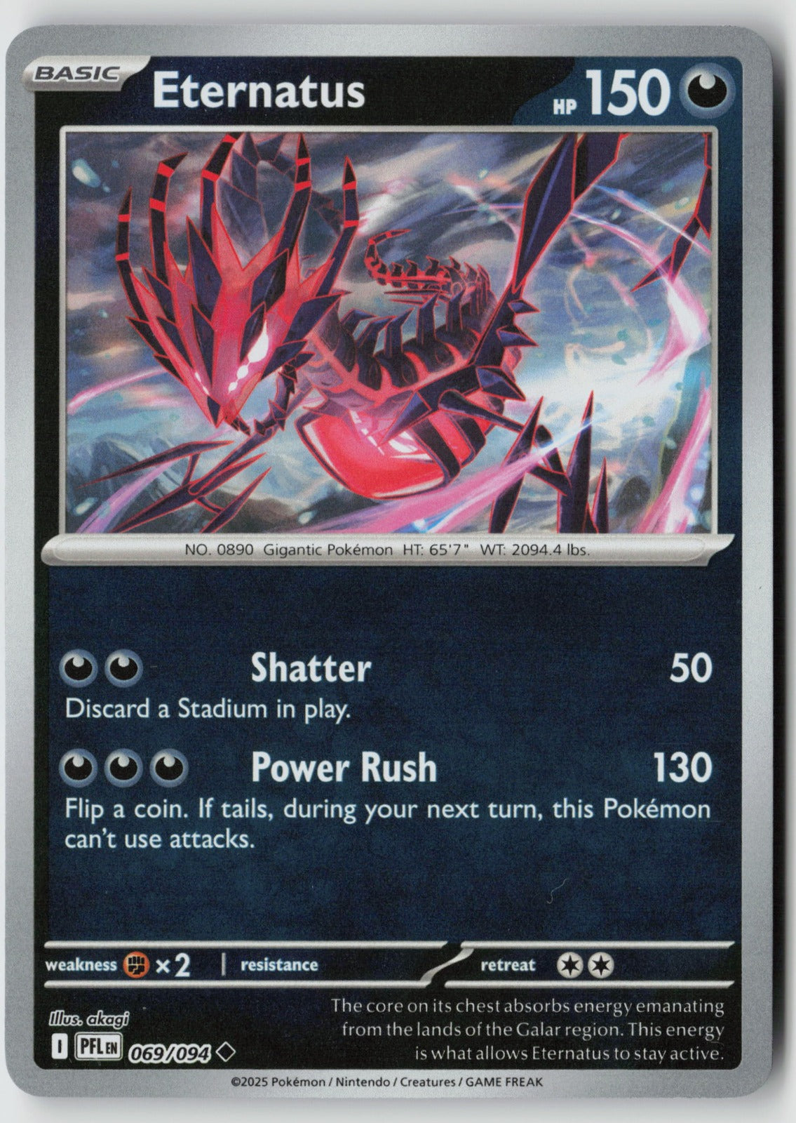 Eternatus 069/094 ME02: Phantasmal Flames Uncommon Reverse Holo NM akagi