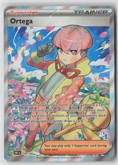 Ortega 219/197 SV03: Obsidian Flames Ultra Rare Holo NM Naoki Saito