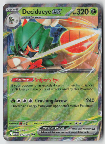 Decidueye ex 012/088 ME03: Perfect Order Double Rare Holo NM aky CG Works