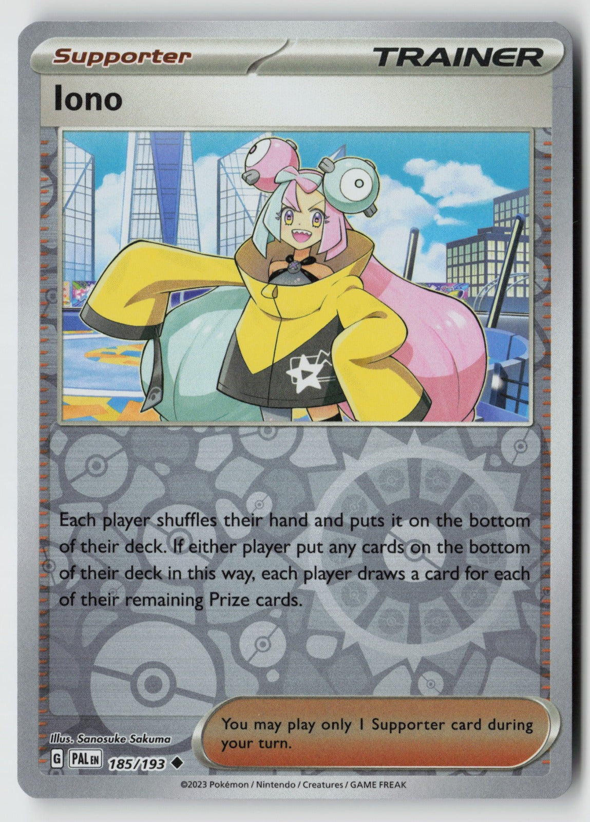 Iono 185/193 SV02: Paldea Evolved Uncommon Reverse Holo NM Sanosuke Sakuma