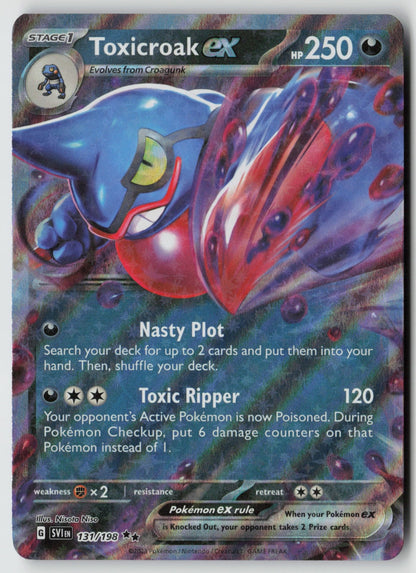 Toxicroak ex 131/198 SV01: Scarlet & Violet Base Set Double Rare Holo NM Uta