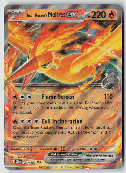 Team Rocket's Moltres ex 031/182 SV10: Destined Rivals Double Rare Holo NM