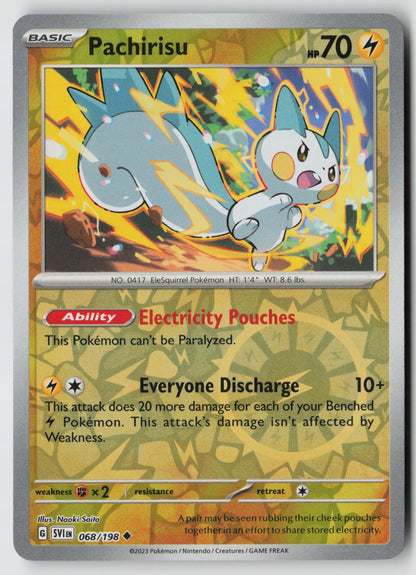 Pachirisu 068/198 SV01: Scarlet & Violet Base Set Uncommon Reverse Holo NM zig