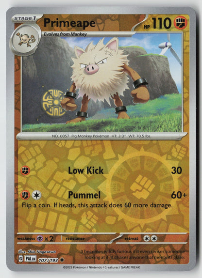 Primeape 107/193 SV02: Paldea Evolved Uncommon Reverse Holo NM Shin Nagasawa