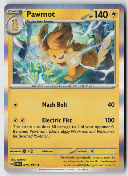 Pawmot 076/193 SV02: Paldea Evolved Rare Holo NM kodama
