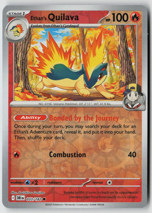 Ethan's Quilava 033/182 SV10: Destined Rivals Common Reverse Holo NM