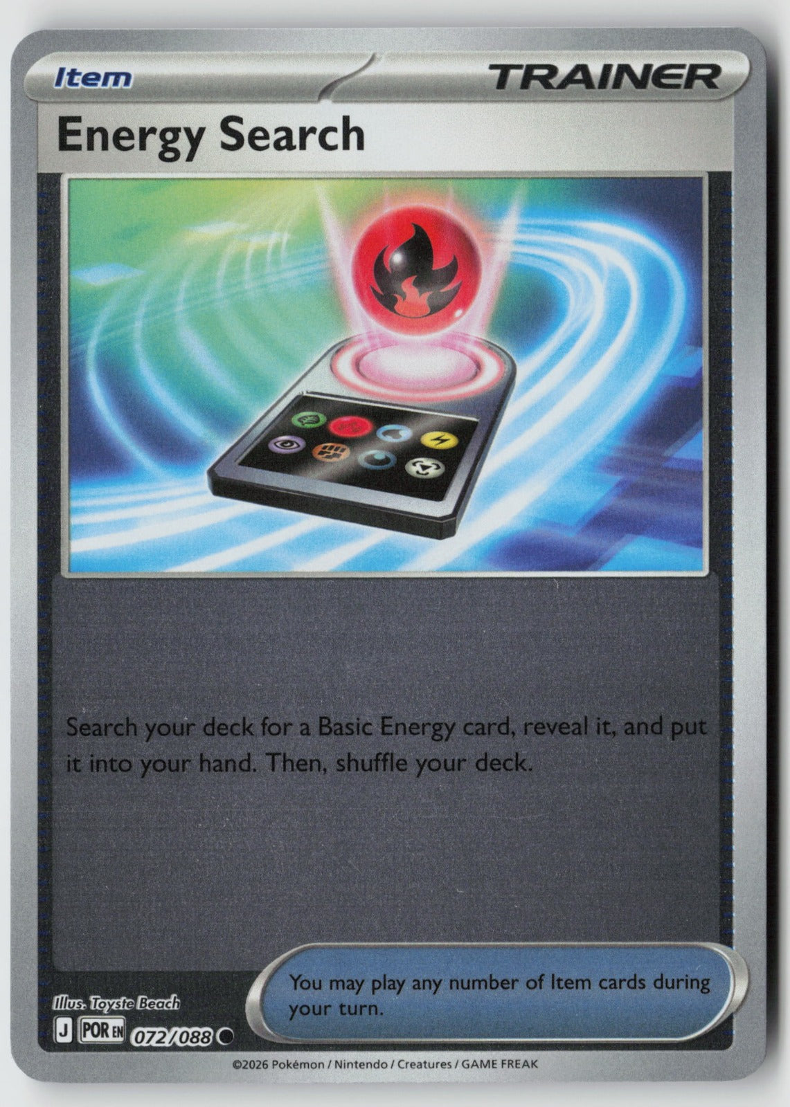 Energy Search 072/088 ME03: Perfect Order Common Reverse Holo NM Keiji Kinebuchi