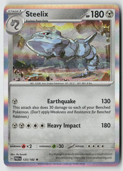 Steelix 125/182 SV04: Paradox Rift Rare Holo NM Po-Suzuki