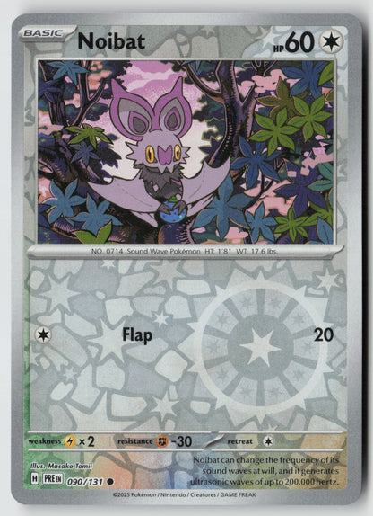 Noibat 090/131 SV: Prismatic Evolutions Common Reverse Holo NM Masako Tomii