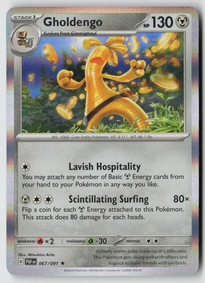 Gholdengo 067/091 SV: Paldean Fates Rare Holo NM Mitsuhiro Arita