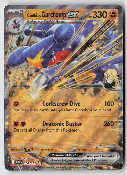 Cynthia's Garchomp ex 104/182 SV10: Destined Rivals Double Rare Holo NM Uta