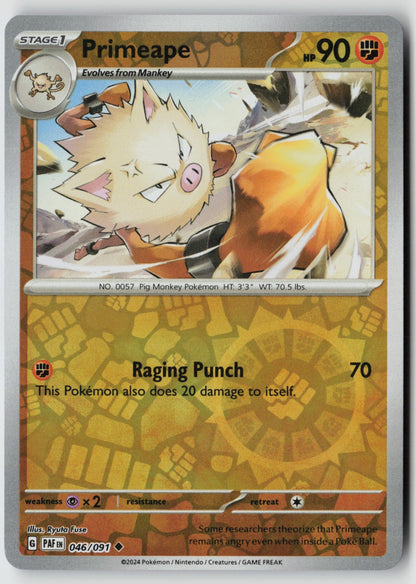 Primeape 046/091 SV: Paldean Fates Uncommon Reverse Holo NM Ryuta Fuse
