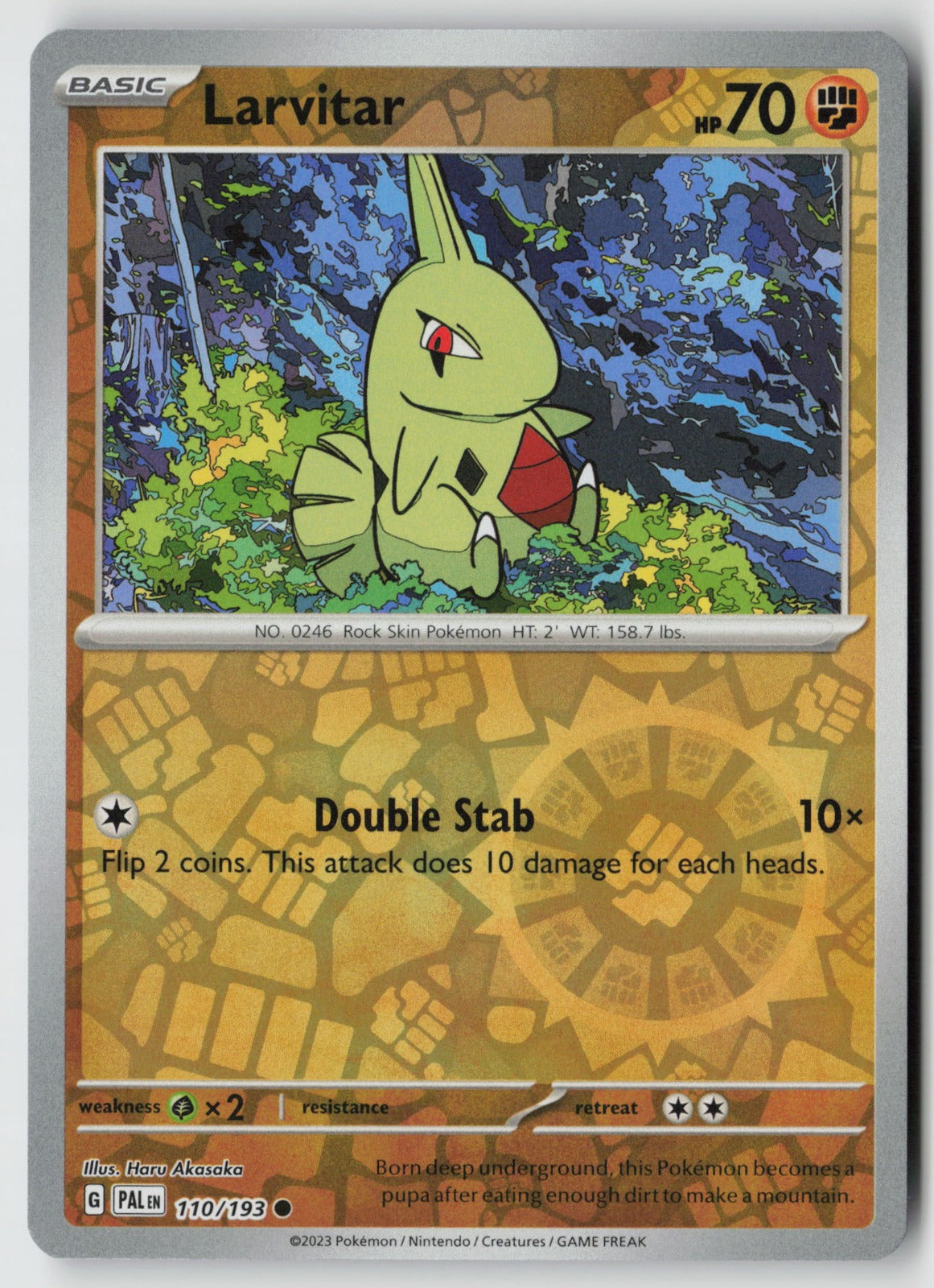 Larvitar 110/193 SV02: Paldea Evolved Common Reverse Holo NM Haru Akasaka