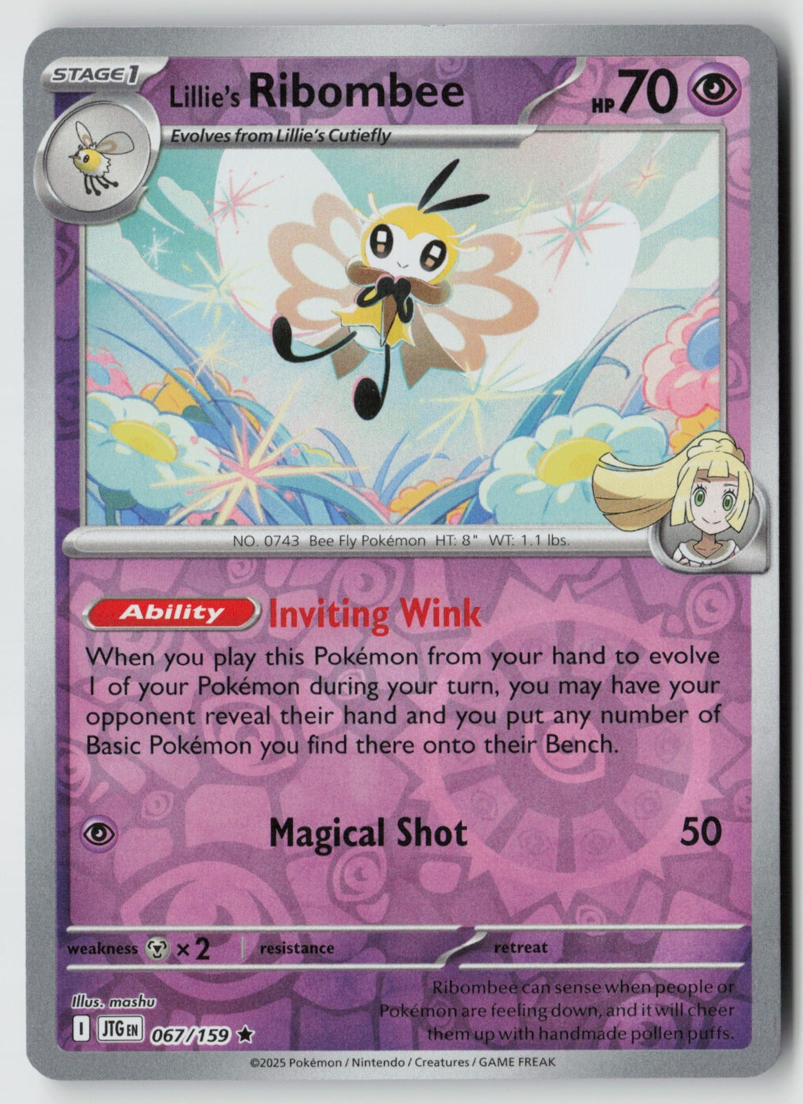 Lillie's Ribombee 067/159 SV09: Journey Together Rare Reverse Holo NM mashu