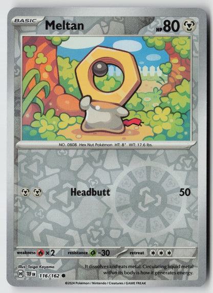 Meltan 116/162 SV05: Temporal Forces Common Reverse Holo NM Taiga Kayama