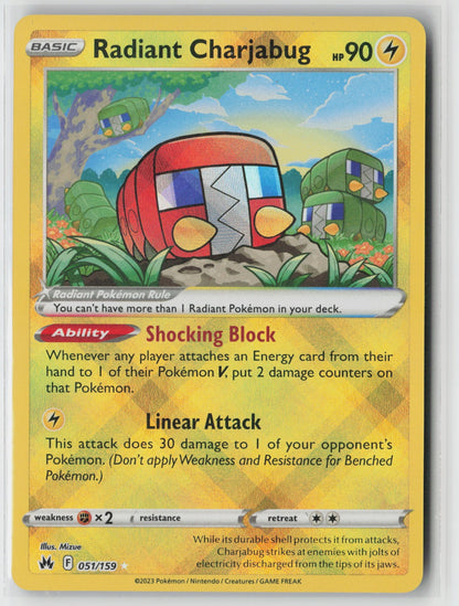 Radiant Charjabug 051/159 SWSH: Crown Zenith Radiant Rare Holo NM Mizue