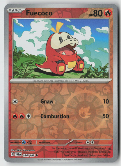 Fuecoco 036/198 SV01: Scarlet & Violet Base Set Common Reverse Holo NM Akira Kom