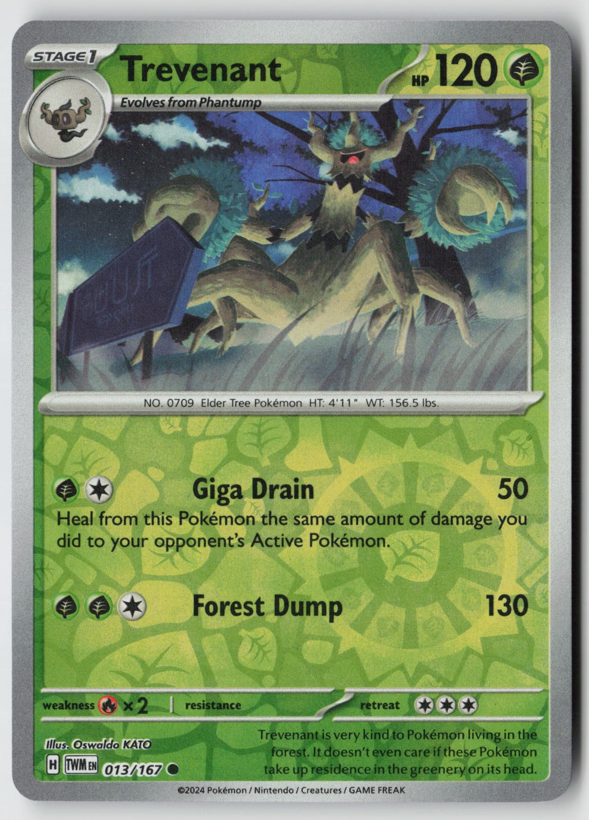 Trevenant 013/167 SV06: Twilight Masquerade Common NM Oswaldo KATO